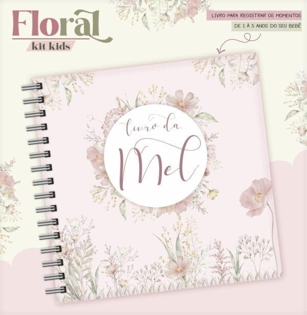 livro do bebe floral clarinho arquivo digital comemoracoes