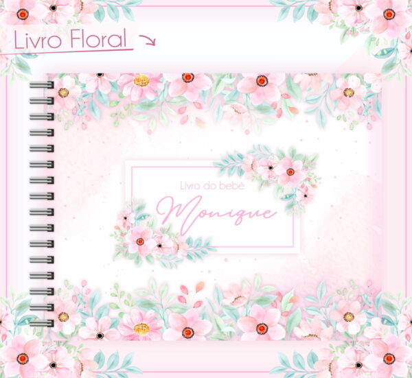 livro do bebe floral delicado arquivo digital miolo digital