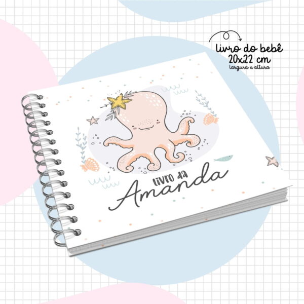 livro do bebe fundo do mar menina arquivo digital papelaria digital