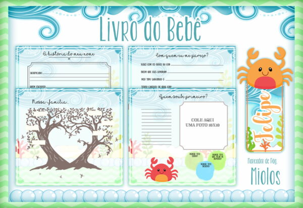 Livro do Bebê Fundo do Mar Menino I - Arquivo Digital - Imagem 2