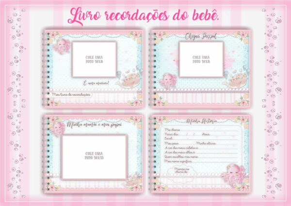 Livro do Bebê Fundo do Mar Rosa - Arquivo Digital - Imagem 3