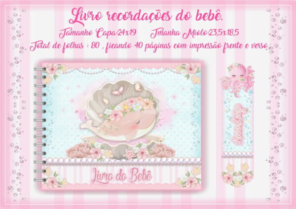 livro do bebe fundo do mar rosa arquivo digital maternidade
