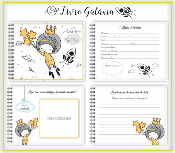 livro do bebe galaxia menino arquivo digital recordar