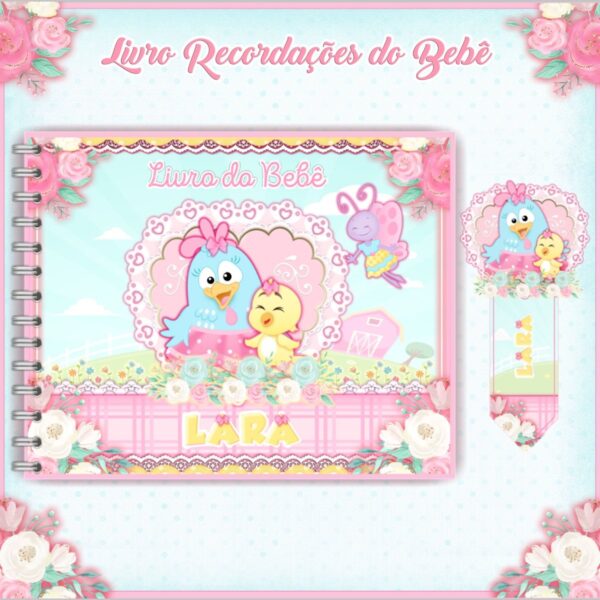 livro do bebe galinha pintadinha rosa arquivo digital organizar recordacoes bebe