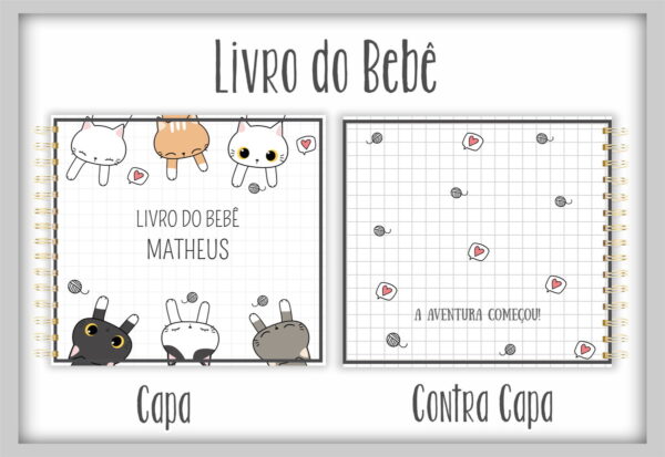 livro do bebe gatinhos arquivo digital livro de recordacoes