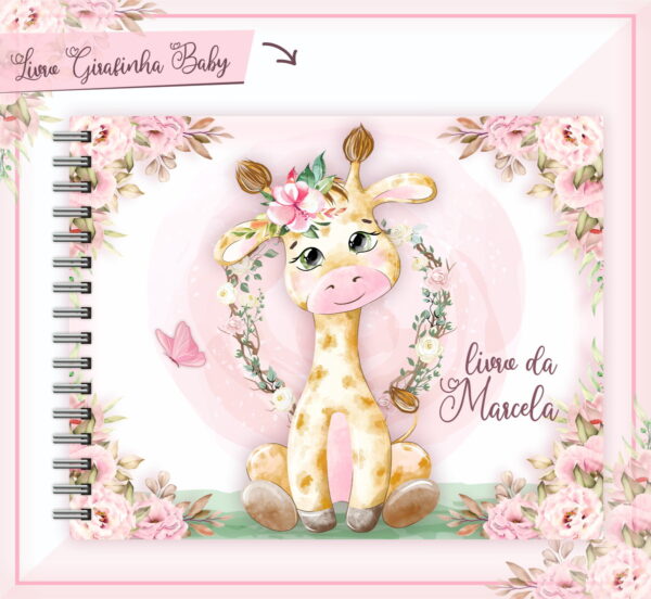 livro do bebe girafinha menina arquivo digital encadernacao