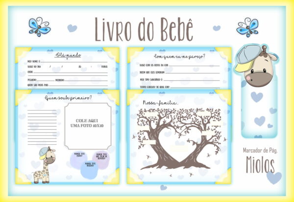 Livro do Bebê Girafinha Menino - Arquivo Digital - Imagem 2
