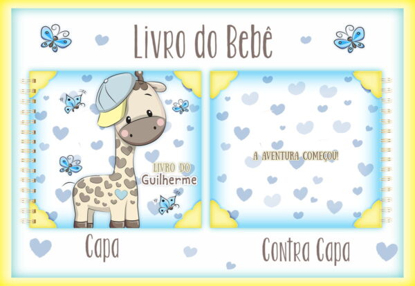 livro do bebe girafinha menino arquivo digital nascimento