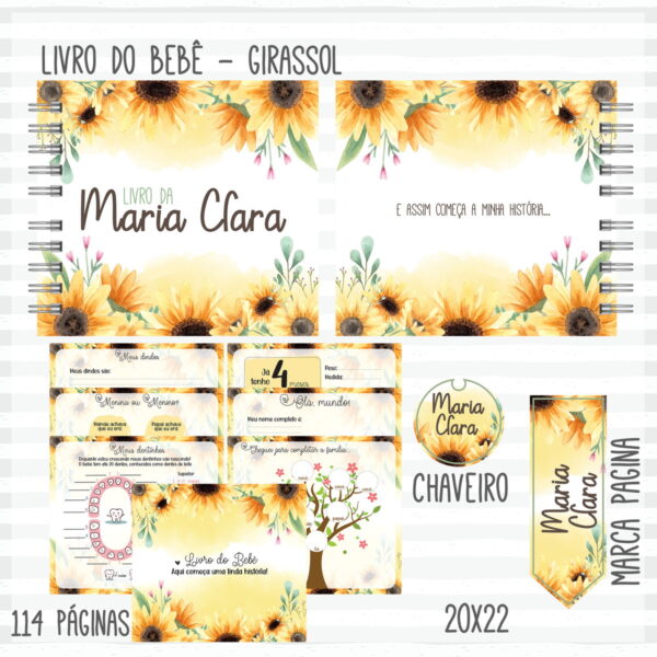 livro do bebe girassol arquivo digital papelaria digital