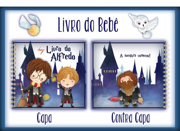 livro do bebe harry potter arquivo digital papelaria personalizada 1