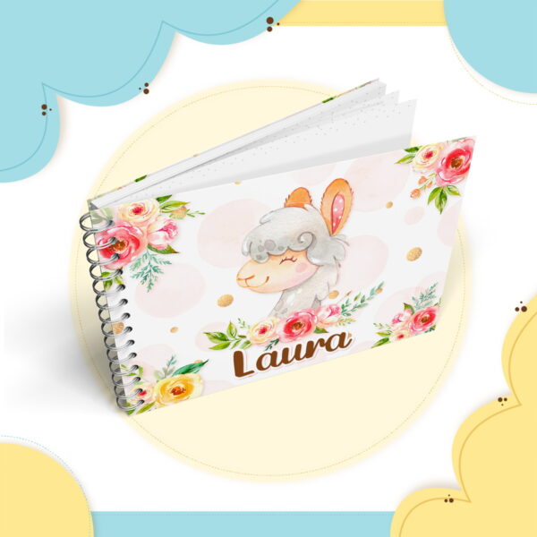 Livro do Bebê Lhama Floral - Arquivo Digital - Imagem 2