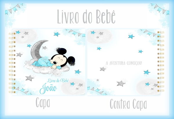 livro do bebe mickey baby arquivo digital papelaria personalizada