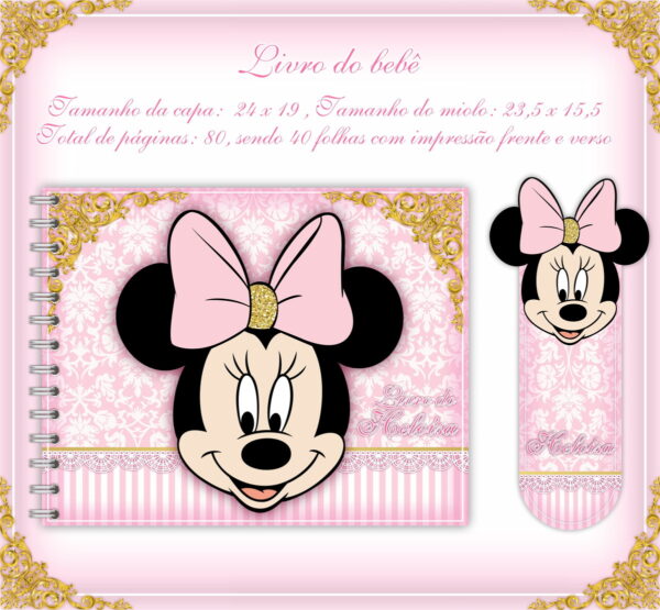 livro do bebe minie rosa arquivo digital livro de recordacoes