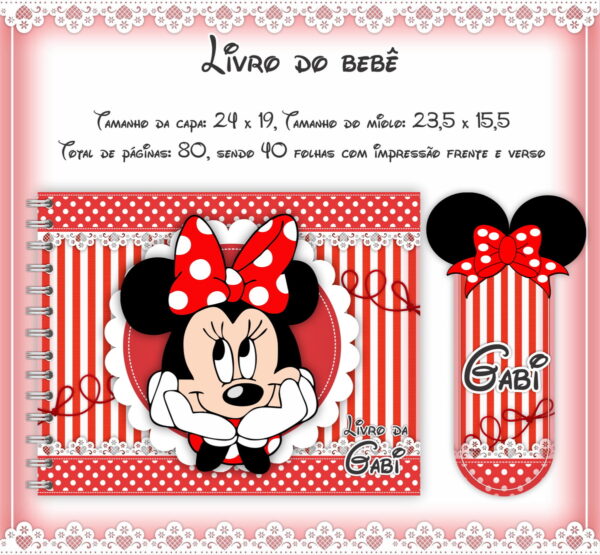 livro do bebe minie vermelha arquivo digital miolo digital