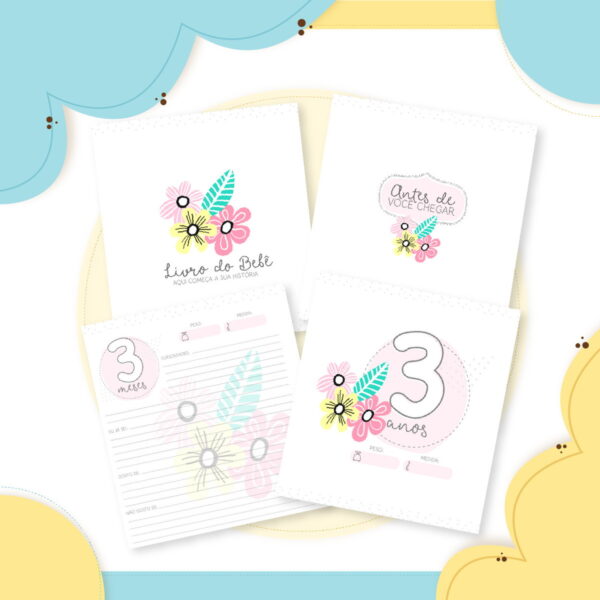 Livro do bebê Minimalista Menina - Arquivo Digital - Imagem 3