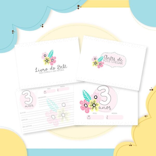 Livro do bebê Minimalista Menina - Arquivo Digital - Imagem 2