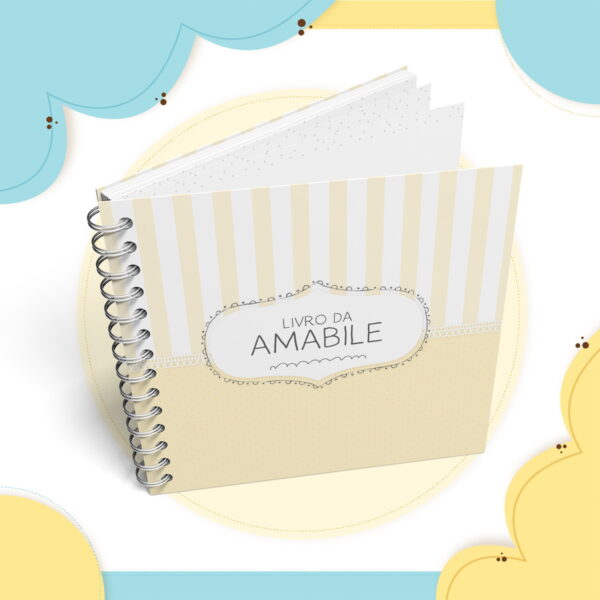 livro do bebe neutro amarelo arquivo digital anotacoes