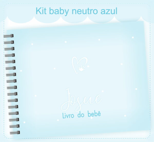 livro do bebe neutro azul menino arquivo digital papelaria