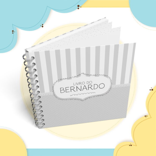 livro do bebe neutro cinza arquivo digital encadernacao digital