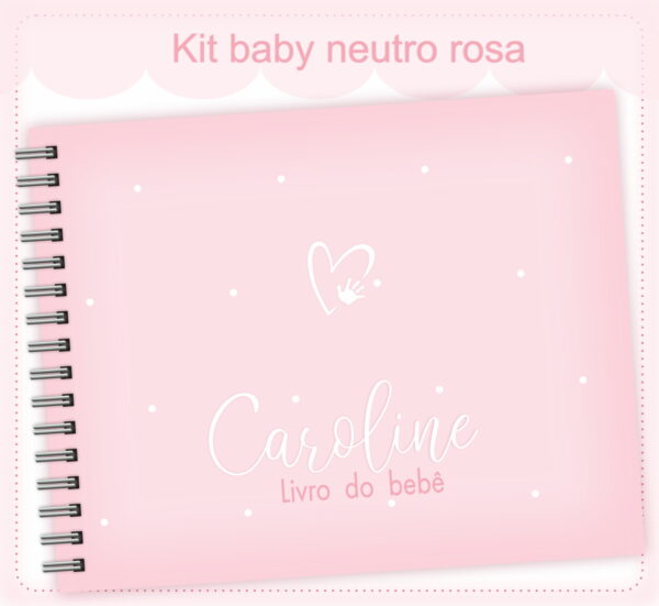 livro do bebe neutro rosa arquivo digital papel e cia