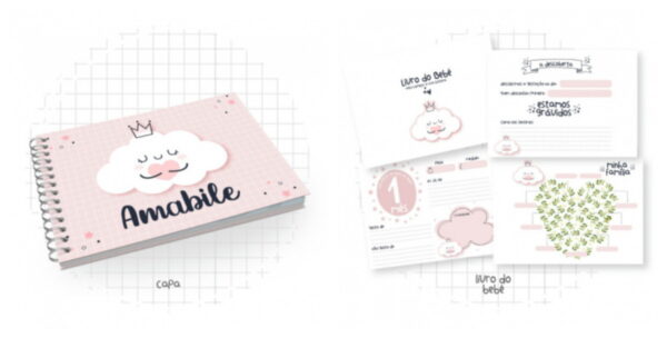 livro do bebe nuvem menina arquivo digital bebe