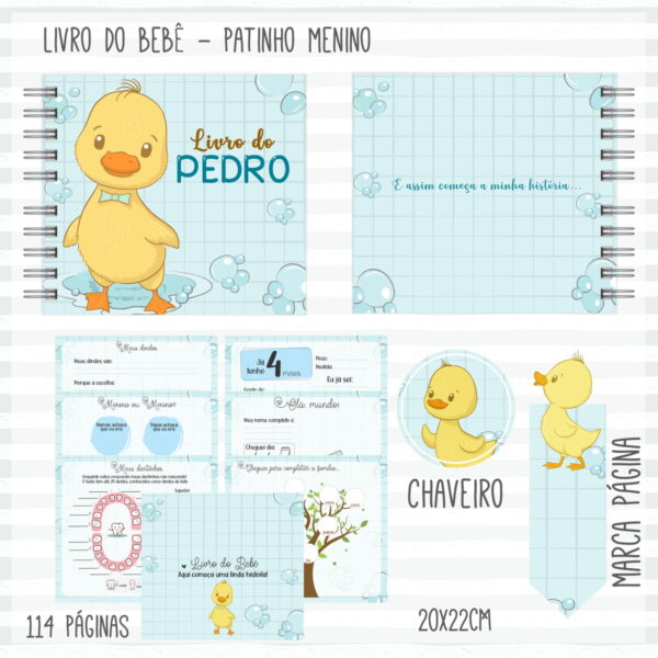 livro do bebe patinho arquivo digital personalizacao