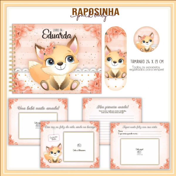 livro do bebe raposa menina arquivo digital recordacoes