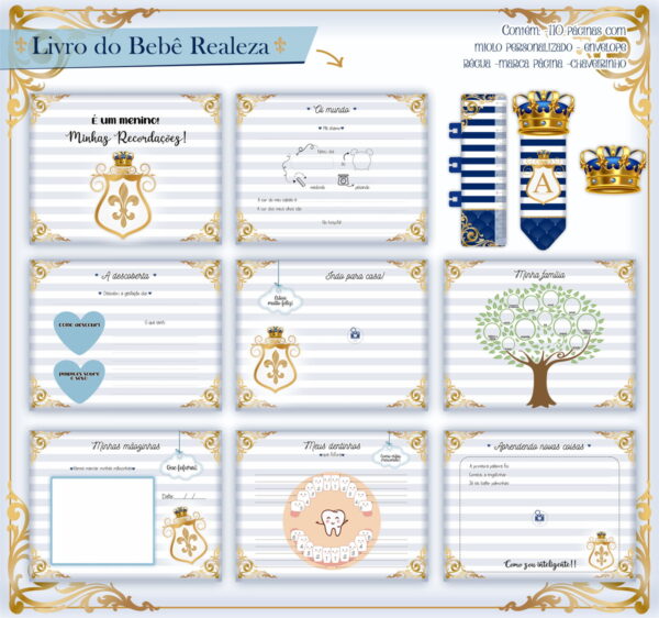 Livro Do Bebê Realeza Menino - Arquivo Digital - Imagem 3