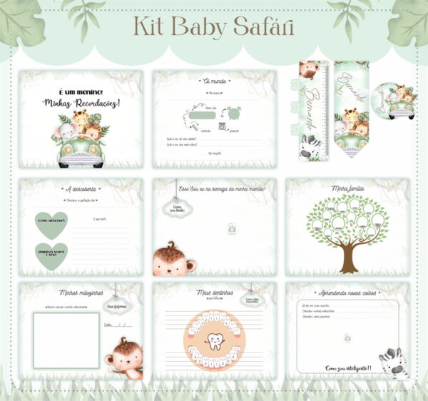 Livro do Bebê Safari Baby Menino - Arquivo Digital - Imagem 2