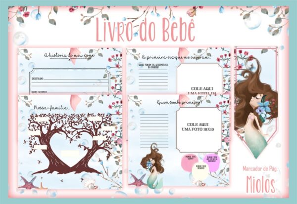 livro do bebe sereias arquivo digital fotos e mensagens