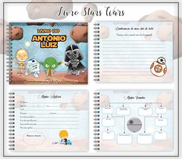 livro do bebe star wars arquivo digital registros