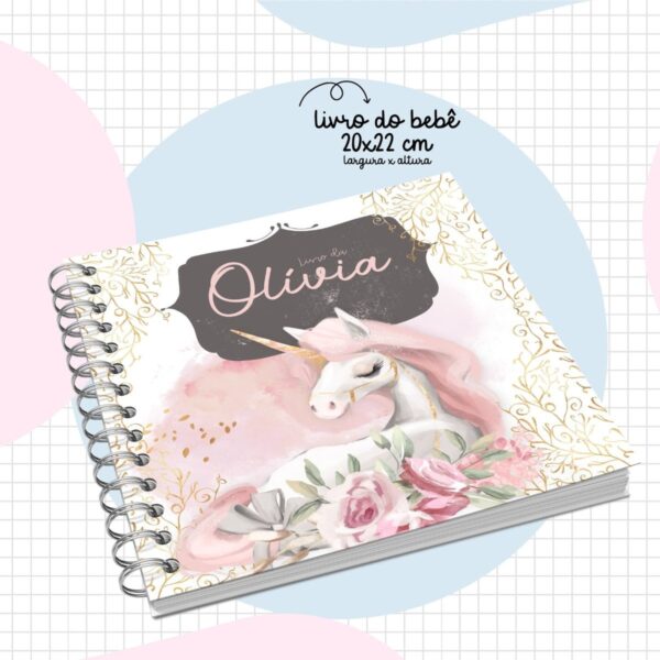 livro do bebe unicornio rosa arquivo digital papelaria digital 1
