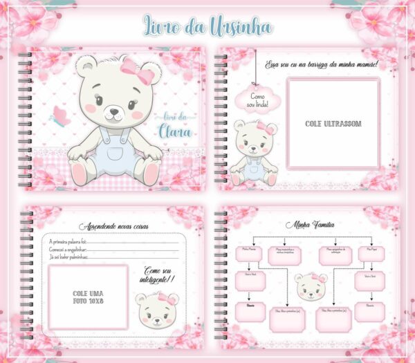 livro do bebe ursinha arquivo digital scrapbook