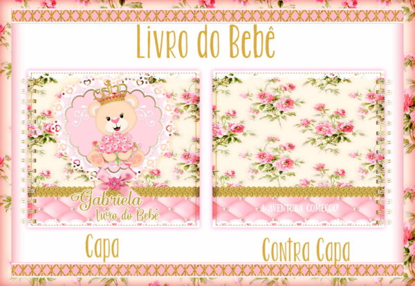 livro do bebe ursinha princesa i arquivo digital papelaria personalizada