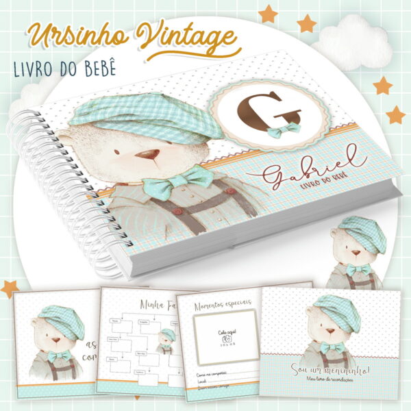 livro do bebe ursinho vintage i arquivo digital infantil