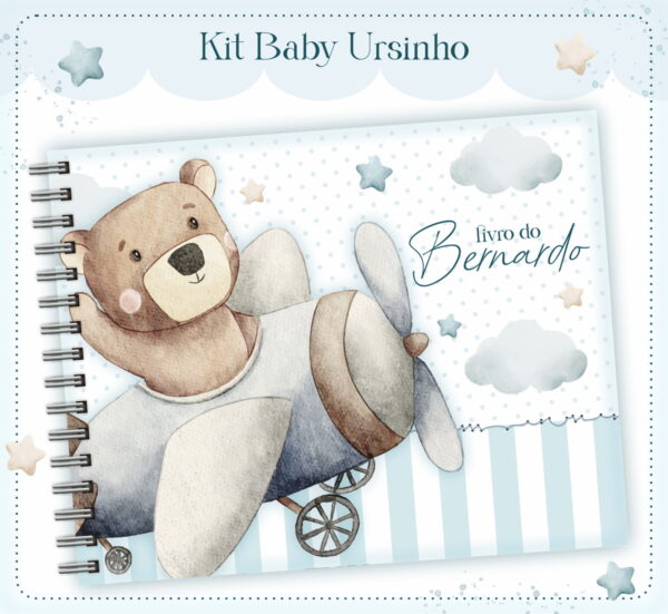 livro do bebe urso baby menino arquivo digital encadernacao