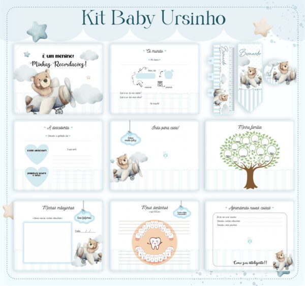 Livro do Bebê Urso Baby Menino - Arquivo Digital - Imagem 2