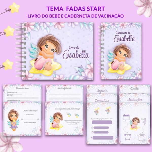 livro e caderneta fadinha arquivo digital anotacoes