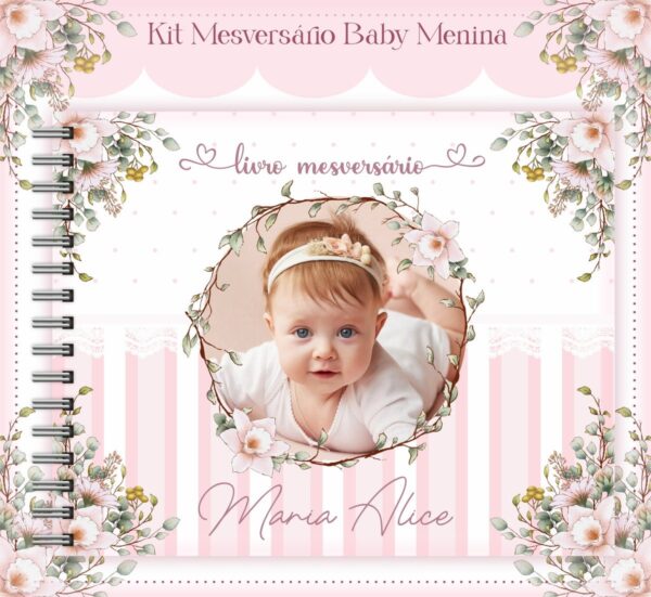 livro mesversario baby menina arquivo digital livro mesversario