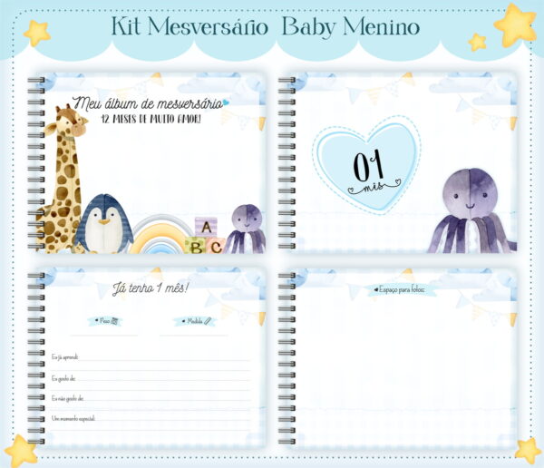 Livro Mesversário Baby Menino - Arquivo Digital - Imagem 2