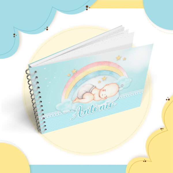 livro mesversario bebe arco iris menino arquivo digital papelaria digital