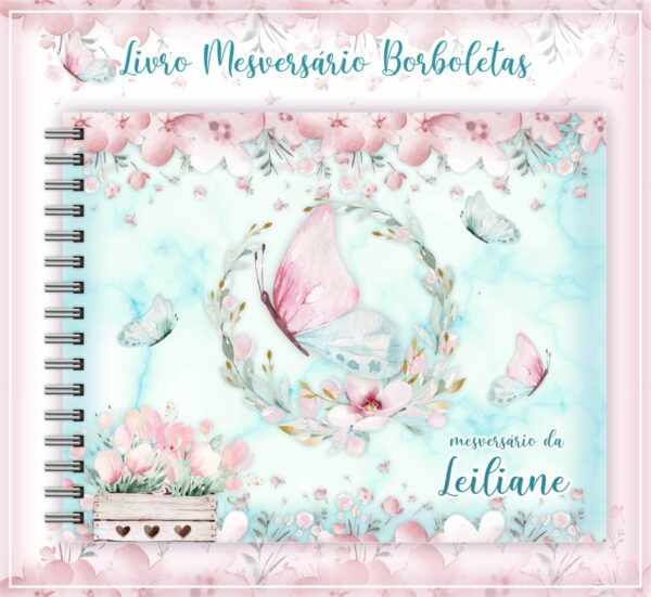 livro mesversario borboletas arquivo digital papelaria personalizada 1