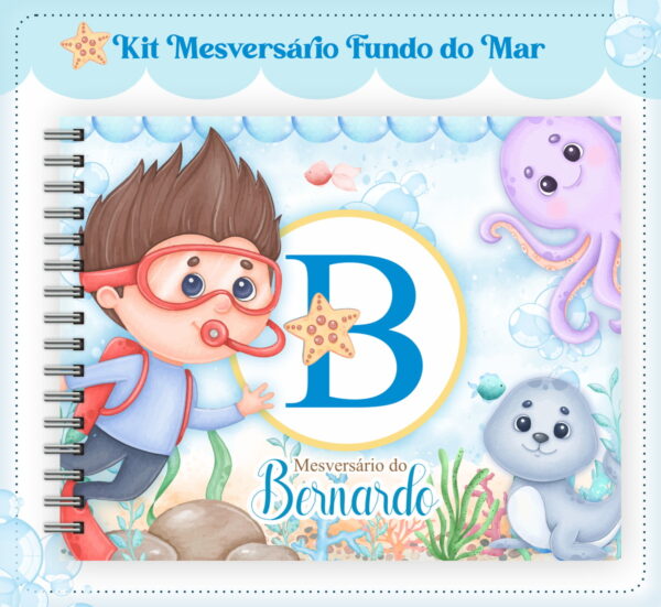 livro mesversario fundo do mar menino arquivo digital bebe
