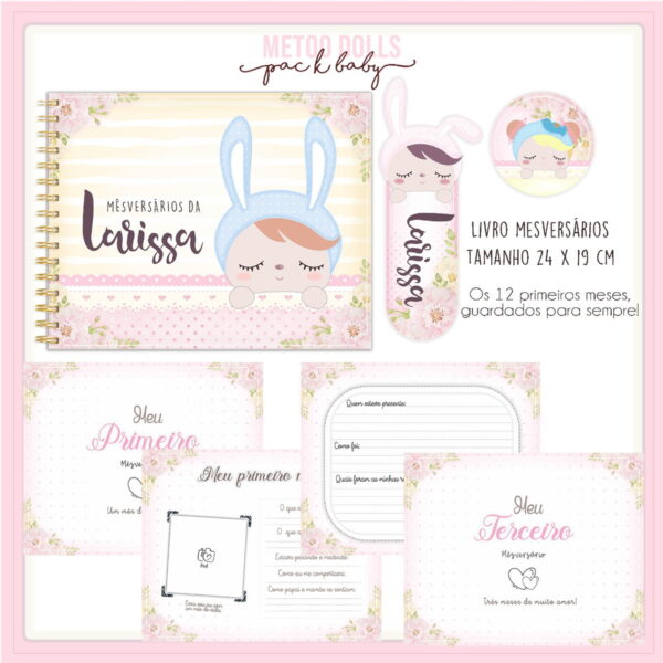 livro mesversario metoodoll arquivo digital registro informacoes do bebe