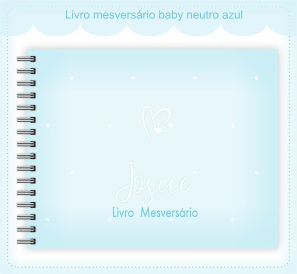 Livro Mesversário Neutro Azul Menino - Arquivo Digital - Imagem 2
