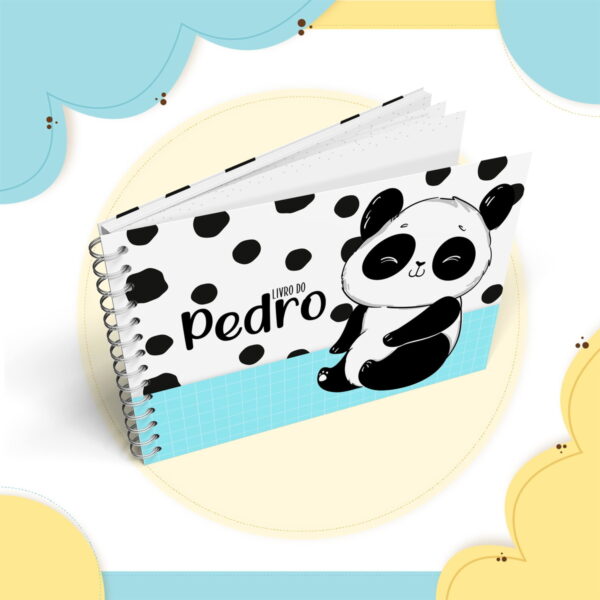 livro mesversario panda menino arquivo digital papelaria