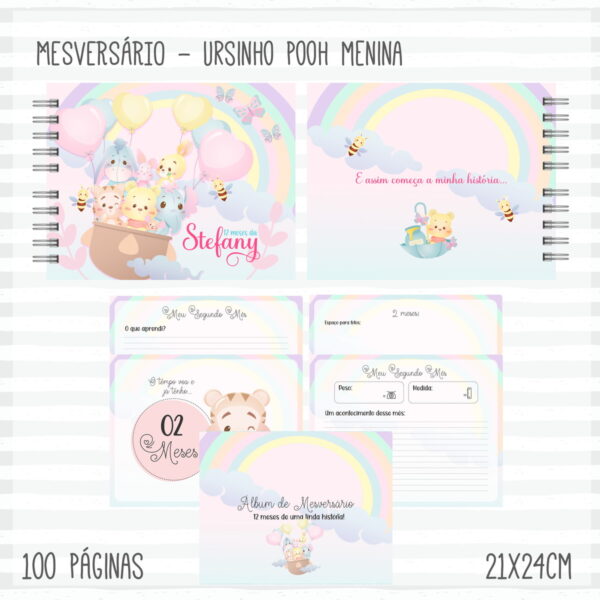livro mesversario pooh menina arquivo digital miolo