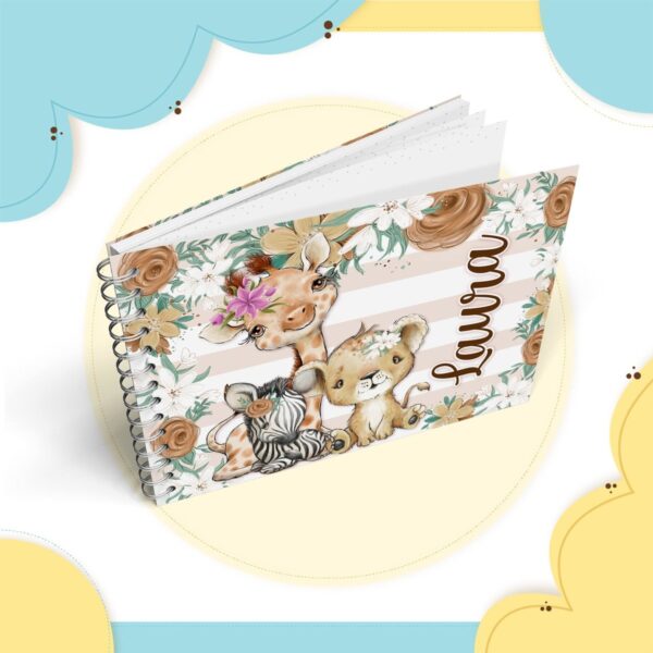 livro mesversario safari menina arquivo digital papelaria