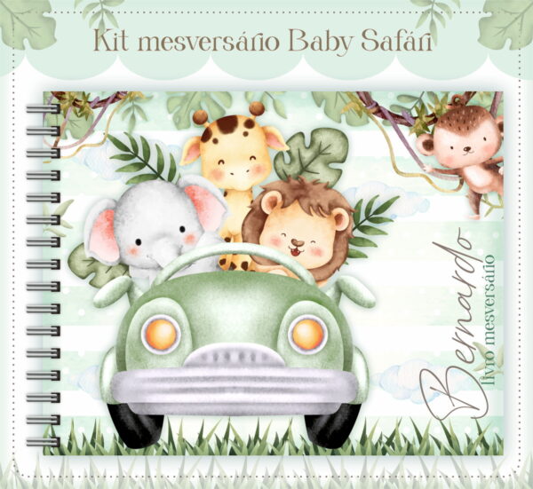 livro mesversario safari verde menino arquivo digital encadernacao