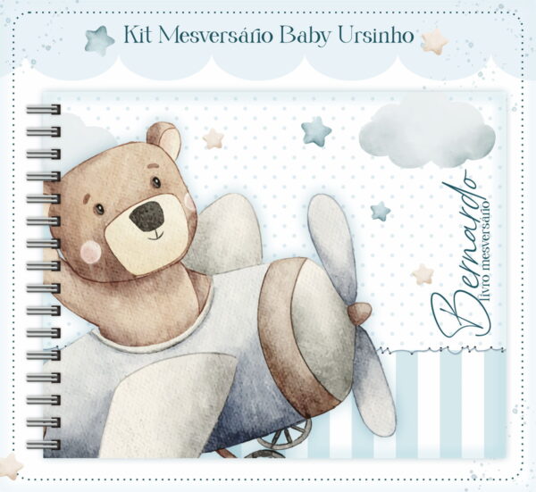 livro mesversario ursinho menino arquivo digital agenda